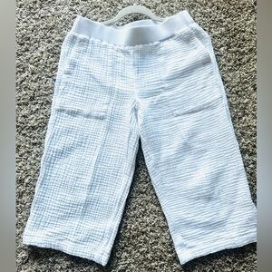 J. Jill Women Wide Legs Capri Pull Up Pants 100% Cotton w/Stretchy Waist,  Sz XS